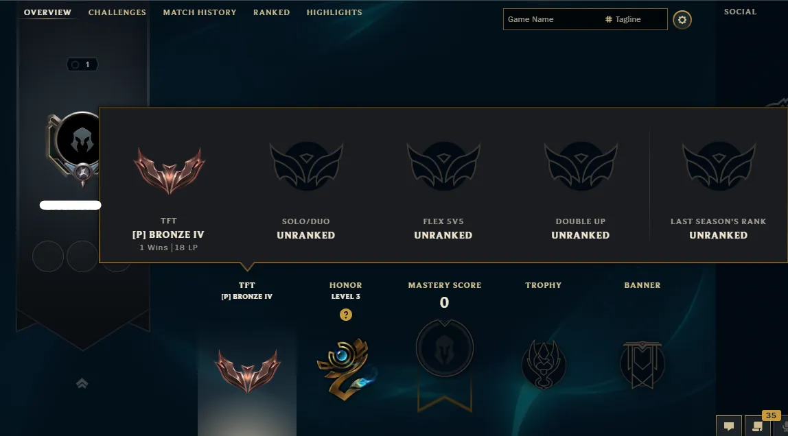 ⚡ 【 EUW 】∙ TFT ⭐ Bronze IV [Placements] ✅ Full Recovery Info 🚚 Instant Delivery